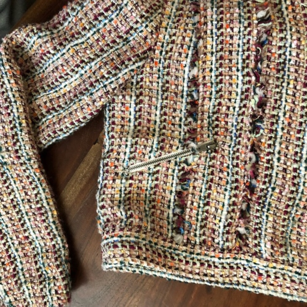 American Rag Tweed Multicolored Moto Jacket - Picture 6 of 7